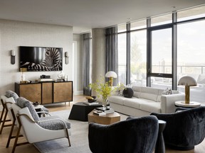 Custom furniture in penthouse at No. 1 River Landing