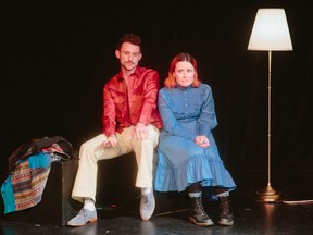 Ciarán Volke (left) and Islay McKechnie (right) perform Secret Saloon, an improvised musical show celebrating queer stories.