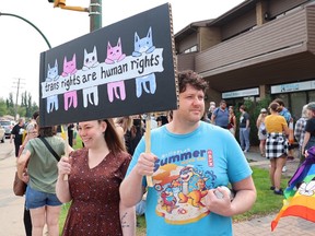 sex drugs sex drugs Emily Coates and Daniel McCullough portion their message, as virtually 400 folk gathered on the Saskatoon Southeast constituency dispute of job of MLA Don Morgan in Saskatoon, Saskatchewan, on Sunday Aug. 27 2023.