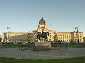 The Saskatchewan Legislative Building at Wascana Centre in Regina, Saturday, May 30, 2020. Voters in three Saskatchewan constituencies will elect new members to the province's legislative assembly today.THE CANADIAN PRESS/Mark Taylor