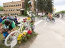 Hundreds of cyclists came together for the Natasha Fox Memorial Bike Ride. Natasha Fox, 33, was killed in a collision while cycling on May 24. Photo taken in Saskatoon, Sask. on Wednesday, May 31, 2023.