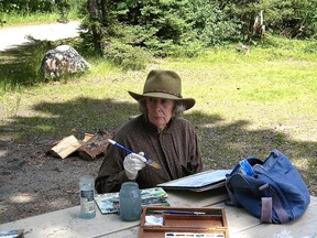 Dorothy Knowles painting at the Emma Lake Artists' Workshop in 2010.