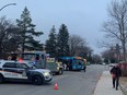 Saskatoon Transit bus collision scene