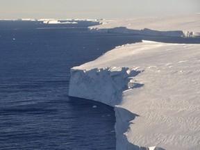 Thwaites glacier in Antarctica in 2020. No matter how much the world cuts back on carbon emissions, a key and sizable chunk of Antarctica is essentially doomed to an 'unavoidable' melt, a new study found.