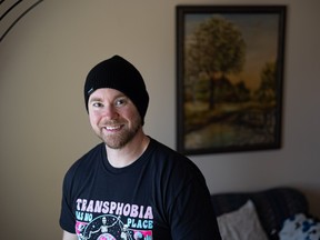Adam Pottle, an author, academic and Deaf/disability advocate who just published his latest book, a horror novel, is shown at his home in Saskatoon.
