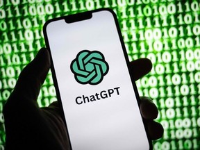 This illustration photograph taken on October 30, 2023, shows the logo of ChatGPT, a language model-based chatbot developed by OpenAI, on a smartphone in Mulhouse, eastern France.