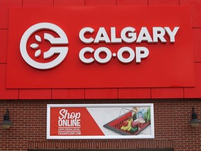 Signage at the Macleod Trail Co-op location in southwest Calgary.