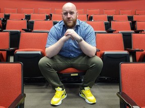 Regina filmmaker and former MMA fighter Jared Feuring is shown in the RCMP Heritage Museum theatre before the premiere of Multi(Un)Talented. Supplied photo.