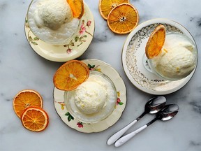 Sparkling orange creamsicle floats.