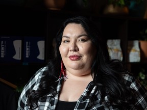 Tenille Campbell, Indigenous Storyteller-in-Residence at the University of Saskatchewan, is photographed at the Underground Cafe.
