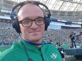 Michael Ball has gone from sideline reporter at Roughriders game to the booth as the voice of the Riders. Photo courtesy Michael Ball.