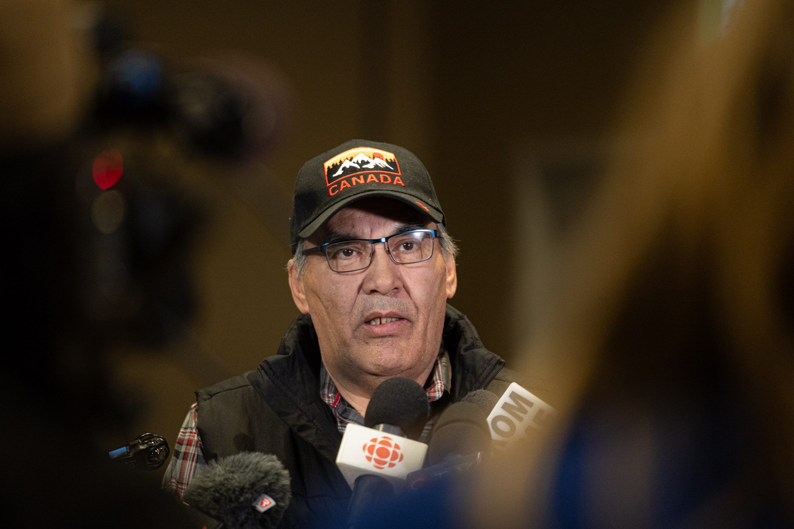 Eddie Head speaks to media after the inquest into the apprehension and death of Myles Sanderson