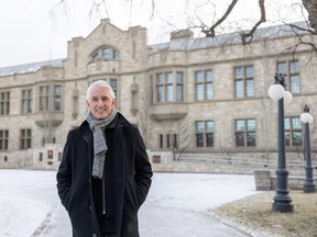 University of Saskatchewan president Peter Stoicheff in front of the Peter Mackinnon building on the University of Saskatchewan campus.
