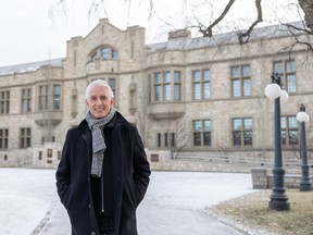 University of Saskatchewan president Peter Stoicheff in front of the Peter Mackinnon building on the University of Saskatchewan campus.