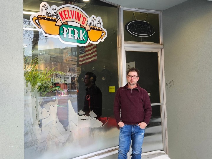  Kelvin Fellner at his new Kelvins Perk store in downtown Saskatoon.