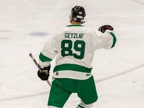 Chris Getzlaf during the 2023 Saskatchewan Roughrider Foundation Winter Classic charity hockey game.