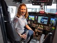 Captain Tammie Kulyk, a pilot with Saskatchewan Air Ambulance, sits for a photo in the air ambulance plane which she flies to every corner of the province to transport patients who need medical care. Photo taken in Saskatoon, Sask. on Wednesday, March 6, 2024.