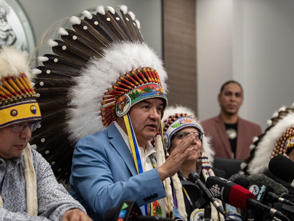 Federation of Indigenous Sovereign Nations' (FSIN) Chief Bobby Cameron, during a media event hosted by the FSIN in Saskatoon on Thursday, February 1, 2024. Indigenous Services Canada is launching a forensic audit of an organization representing 74 First Nations in Saskatchewan.