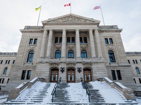 The Saskatchewan legislative building on a winter day.