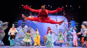 Joema Frith and the cast of Disney's The Little Mermaid perform Under The Sea at Persephone Theatre on April 10, 2024.
