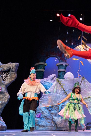 Joema Frith and the cast of Disney's The Little Mermaid perform Under The Sea at Persephone Theatre on April 10, 2024.