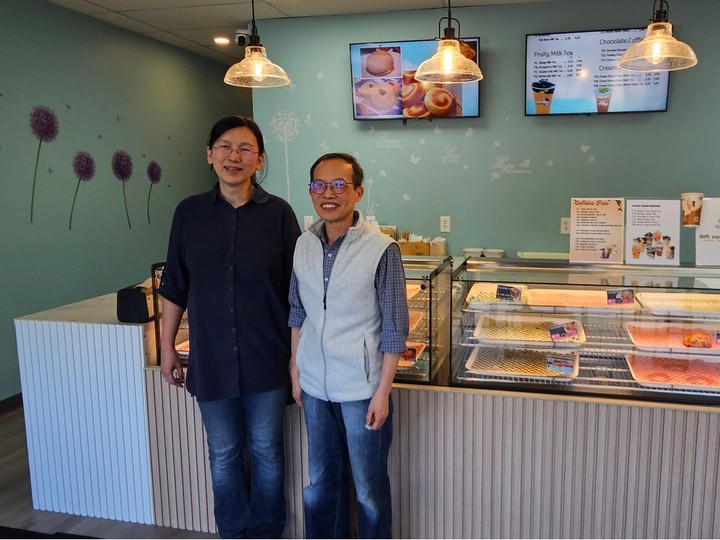  Husband and wife duo Felicity Lin (left) and Chris Chang in their IHAday Tea & Bun House that they opened in Lawson Heights in September 2023.