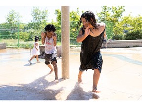 (FILE) The River Landing spray park in downtown Saskatoon is going to be a busy place over the next week, with temperatures in the city expected to reach daily highs above 30C until at least July 24.