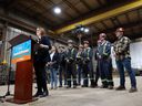 NDP Leader Carla Beck holds a news conference at Supreme Steel in Saskatoon to unveil a plan to increase job creation in the province and retool one of Saskatchewan's largest Crown corporations. Photo taken in Saskatoon, Sask. on Tuesday, September 17, 2024.
