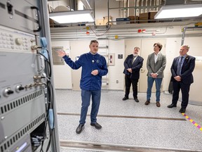 Dale Schick-Martin at the Fedoruk Centre's Cyclotron