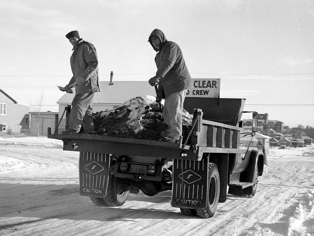 Throwback Thursday sanding crews after snowfall