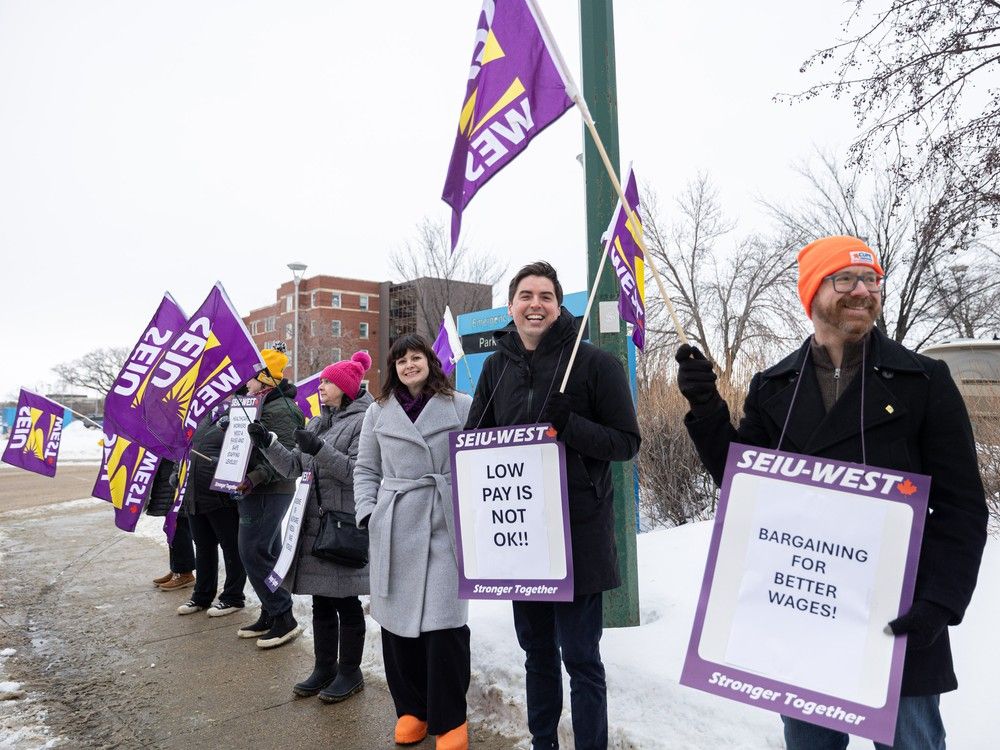 Vicki Mowat and Nathaniel Tweed at health-care protest