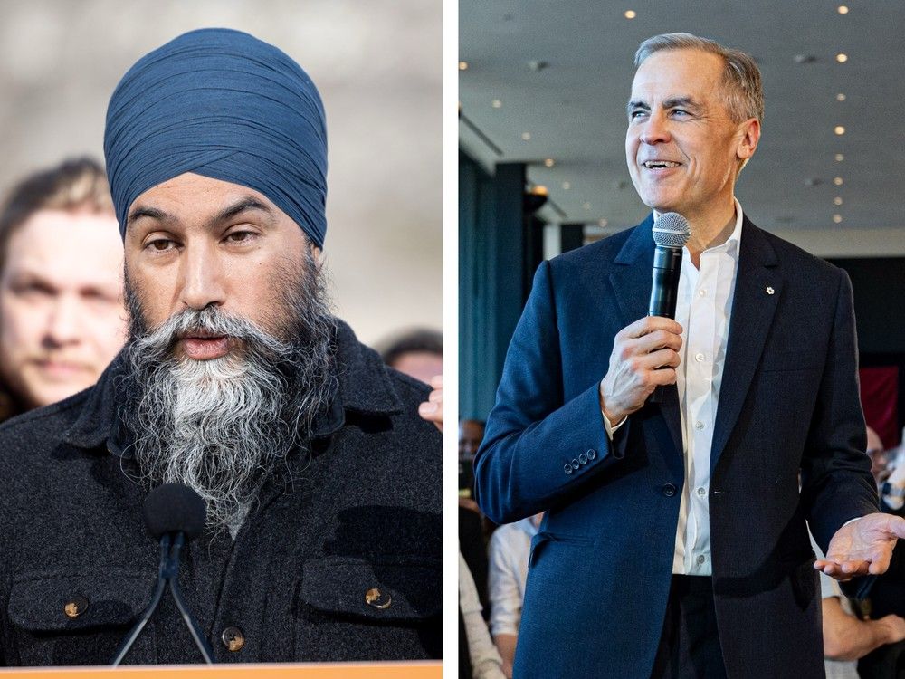 NDP leader Jagmeet Singh and Prime Minister Mark Carney