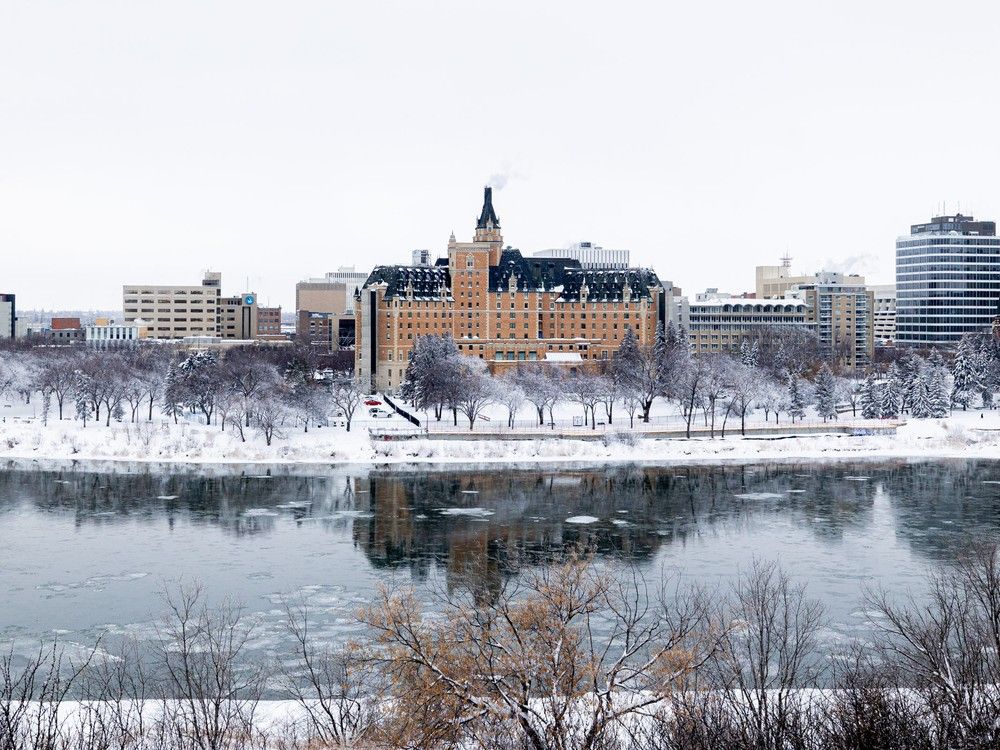 The 10-storey castle-like hotel known as "The Bess," sits on the banks of the South Saskatchewan River.