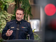 Regina Fire Chief Layne Jackson speaks during an announcement on Thursday, January 11, 2024.