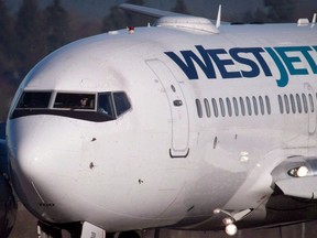 A pilot taxis a WestJet Boeing 737-700 plane to a gate after arriving at Vancouver International Airport on February 3, 2014.
