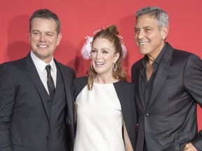 Matt Damon, Julianne Moore and George Clooney  at the Premiere of 'Suburbicon' in Los Angeles on Oct. 22.