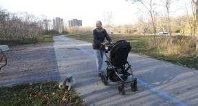 Irene Tarnoweckyj is pictured walking in 2016 with her grandson Matteo in Marie Curtis Park.