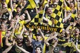 Columbus Crew fans cheer before a U.S. Open Cup soccer match against FC Cincinnati, in Cincinnati. The owner of the Crew SC says the team will move to Austin, Texas, unless a new stadium is built in Columbus. (AP)