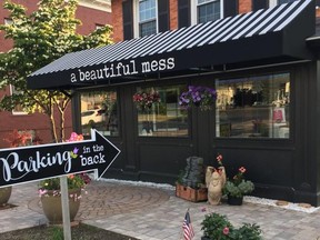 The storefront of A Beautiful Mess in Henrietta, New York is seen in better shape.