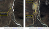 This combination of three handout satellite images released by Digital Globe via Amnesty International on December 5, 2013 show Kwanliso 15 (Yodok Kwanliso), or Camp 15.