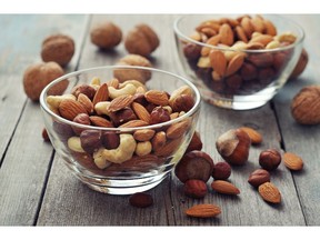 Nut mix in glass bowls

Almonds, walnuts, cashew and hazelnuts in glass bowls on wooden background

Getty Images