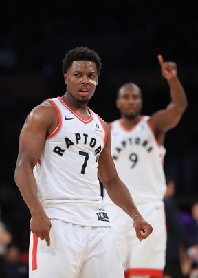 Kyle Lowry was mean and effective against the Lakers on Friday night. Carrying the Raptors to a victory. Getty Images