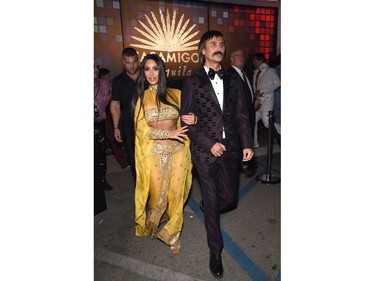 Kim Kardashian (L) and Jonathan Cheban attend Casamigos Halloween Party on October 27, 2017 in Los Angeles, California.