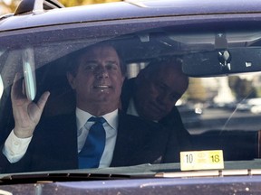 Former Trump campaign chairman Paul Manafort gets into his car after leaving federal court, October 30, 2017 in Washington, DC.