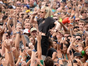 Alice Glass performs during Lollapalooza 2013 with her group Crystal Castles in Chicago on Aug. 2, 2013. (Theo Wargo/Getty Images/Files)