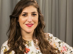 In this May. 23, 2017, file photo, actress and author Mayim Bialik poses for a photo in Los Angeles. In a Facebook Live interview with The New York Times on Oct. 16, 2017, Bialik discussed a recent opinion piece that drew accusations that she was blaming accusers of Harvey Weinstein. (AP Photo/Damian Dovarganes, File)