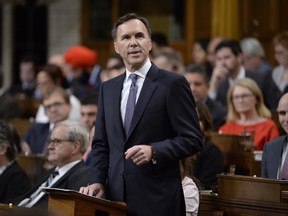 Finance Minister Bill Morneau delivers his fall economic statement in the House of Commons in Ottawa, Tuesday, Oct.24, 2017.