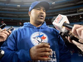 Bench coach DeMarlo Hale speaks to media during at the Rogers Centre in Toronto on Jan. 5, 2013. (Dave Abel/Toronto Sun)