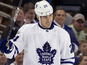 In this March 16, 2017, file photo, Toronto Maple Leafs centre Brian Boyle  waves to the crowd. (AP Photo/Chris O'Meara, File)