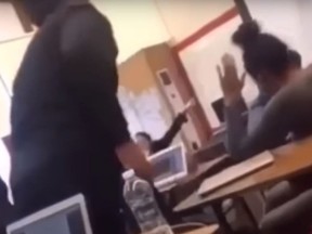 Students at Cliffside Park High School in New Jersey protested after video of a teacher telling students to 'speak American' surfaced online.